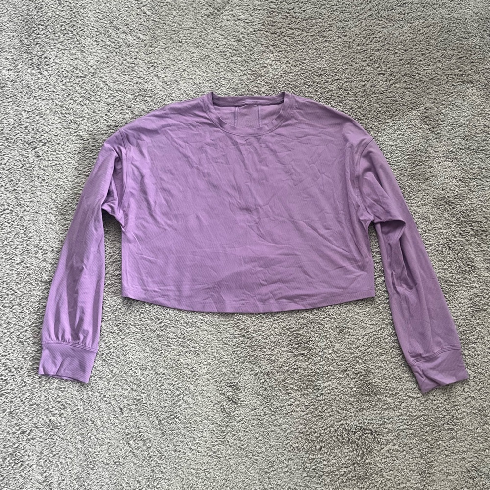 Lululemon Cropped Long Sleeve Purple Top